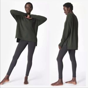 Sweaty Betty After Class Sweatshirt size XXL Forest Green EEUC Army Olive